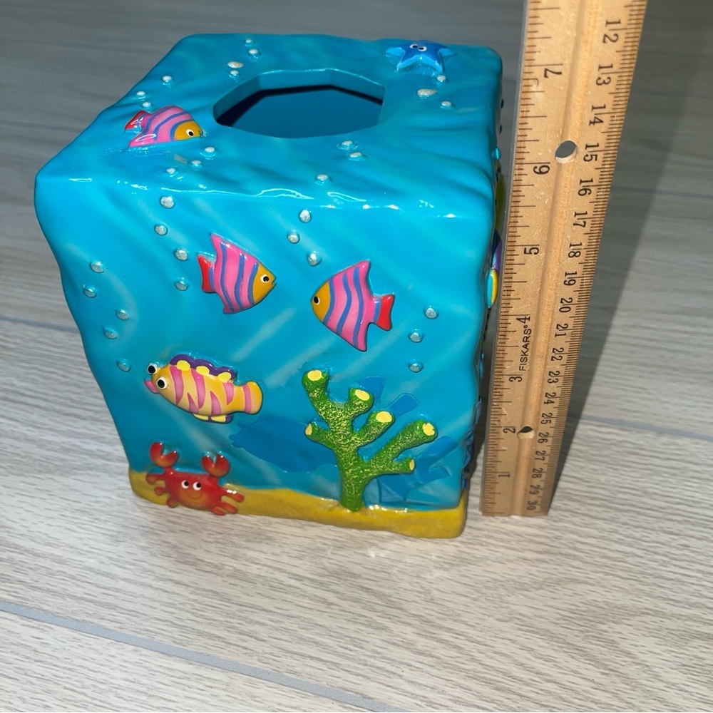 SKL Under Water Ocean Sea Creatures Blue Tissue Box Holder Kids Bathroom - Picture 10 of 10